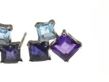 JEWELRY ノンブランド ジュエリー ピアス K18ホワイトゴールド 色石 1.0g【473】