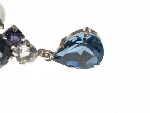 JEWELRY ノンブランド ジュエリー ピアス K14ホワイトゴールド 色石 1.9g【473】