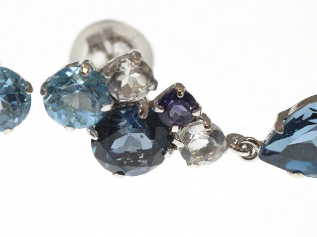 JEWELRY ノンブランド ジュエリー ピアス K14ホワイトゴールド 色石 1.9g【473】
