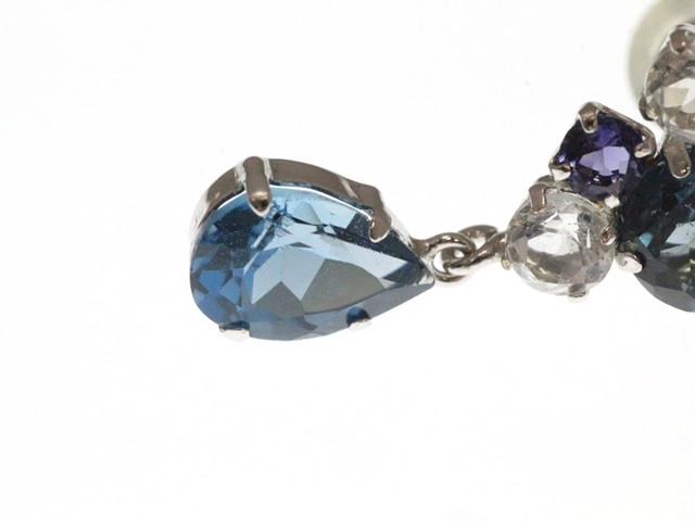 JEWELRY ノンブランド ジュエリー ピアス K14ホワイトゴールド 色石 1.9g【473】