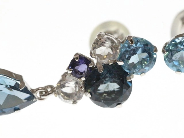 JEWELRY ノンブランド ジュエリー ピアス K14ホワイトゴールド 色石 1.9g【473】