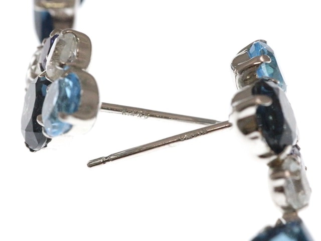 JEWELRY ノンブランド ジュエリー ピアス K14ホワイトゴールド 色石 1.9g【473】