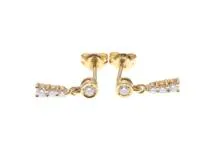 JEWELRY ノンブランド ジュエリー ピアス K18イエローゴールド ダイヤモンド 1.4g【473】