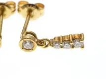 JEWELRY ノンブランド ジュエリー ピアス K18イエローゴールド ダイヤモンド 1.4g【473】