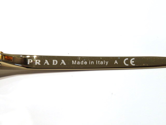 PRADA オルゴール　未使用 PRADA プラダ サングラス ブラウン ゴールド プラスチック