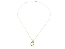 JEWELRY ノンブランド ジュエリー ハート ネックレス K18 イエローゴールド ダイヤモンド 1.8g【473】