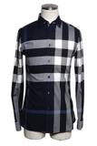 BURBERRY バーバリー チェック柄シャツ メンズXS ネイビー ブルー マルチカラー コットン 8071536