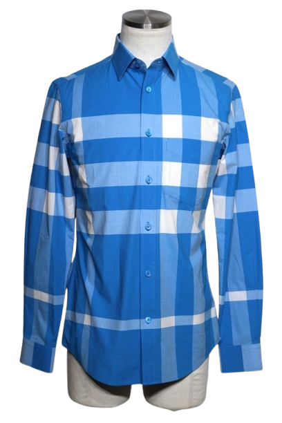 Burberry シャツ Burberry Alexander Men's Crimson Red/Blue Checked Cotton Shirt (S