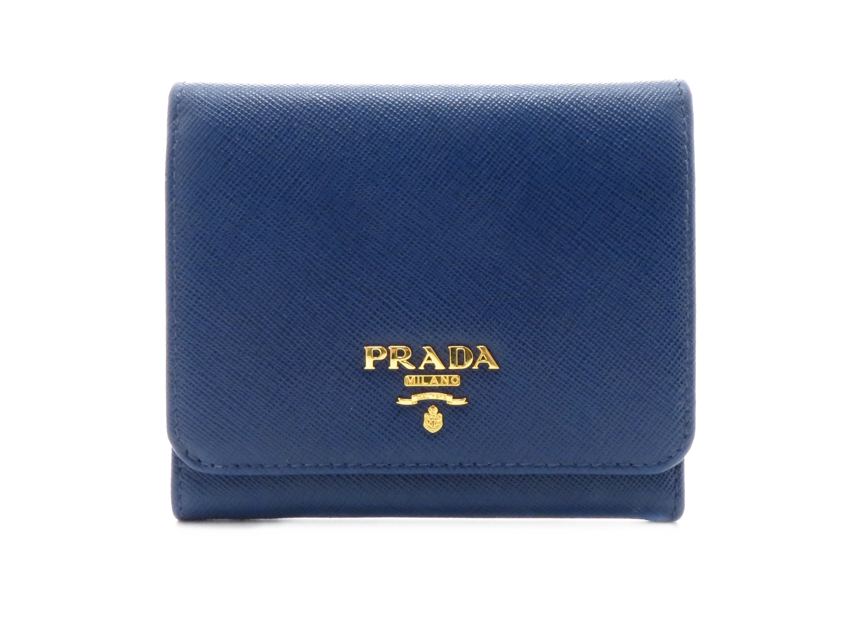 PRADA プラダ サフィアーノ ブルー 三つ折財布 アウトレット品 1M0176