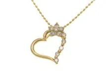 JEWELRY ノンブランド ジュエリー ハート ネックレス K18 イエローゴールド ダイヤモンド 1.8g【473】