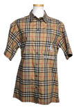 BURBERRY ノバチェックユニコーン半袖シャツ UK6（約Sサイズ） ベージュ コットン 8032393