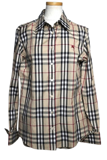 BURBERRY バーバリー チェック柄シャツ レディース42（約Lサイズ） ベージュ コットン FE050-070-14