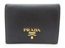 PRADA プラダ 二つ折財布 財布・小物 サフィアーノ ブラック 1MV204【473】