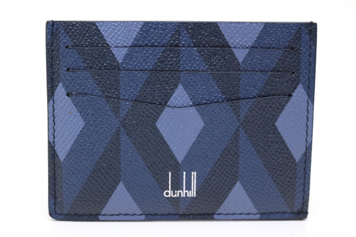 dunhill　ダンヒル　カドガンカードケース　ブルー　ネイビー　レザー　18F230CCT　【200】