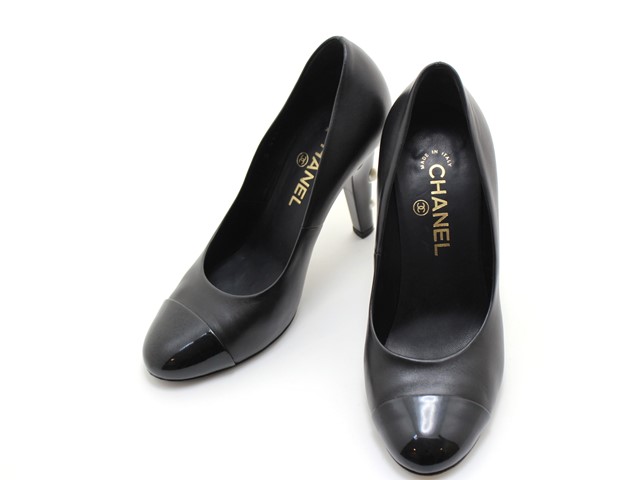 CHANEL シャネル 靴 フェイクパールパンプス レディース37ハ－フ