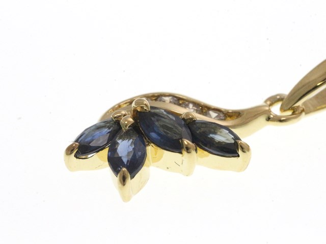 K18 ダイヤ　サファイア　ネックレス　チャーム　ゴールド　ジュエリーマキ JEWELRY MAKI ジュエリーマキ ネックレス K18 イエローゴールド