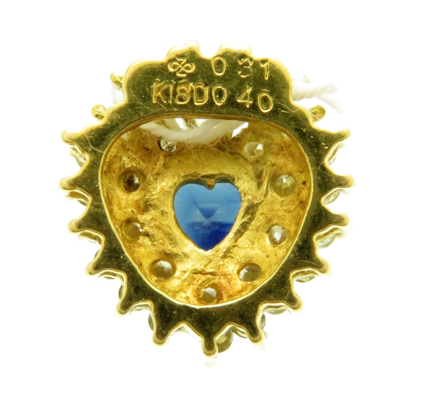 JEWELRY　貴金属・宝石　トップ　K18イエローゴールド　サファイア0.31ct/ダイヤモンド0.40ct　1.8g　2144000232998　【432】