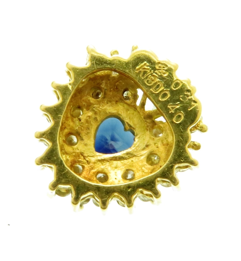 JEWELRY　貴金属・宝石　トップ　K18イエローゴールド　サファイア0.31ct/ダイヤモンド0.40ct　1.8g　2144000232998　【432】