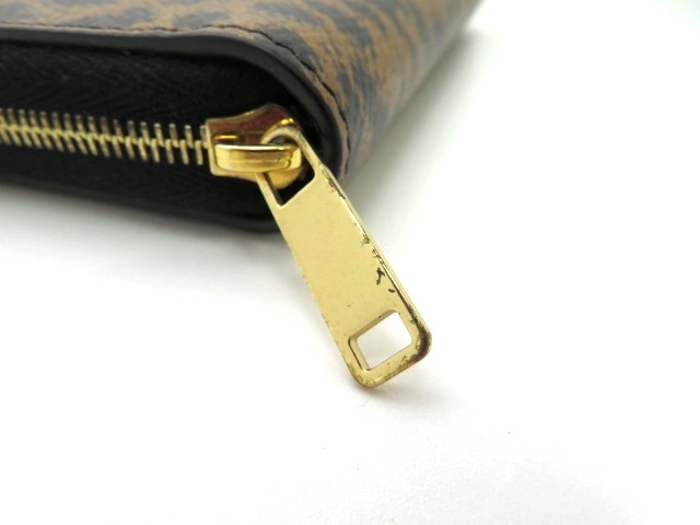 CELINE セリーヌ コインケース レオパード ブラウン ブラック レザー【473】