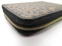 CELINE セリーヌ コインケース レオパード ブラウン ブラック レザー【473】