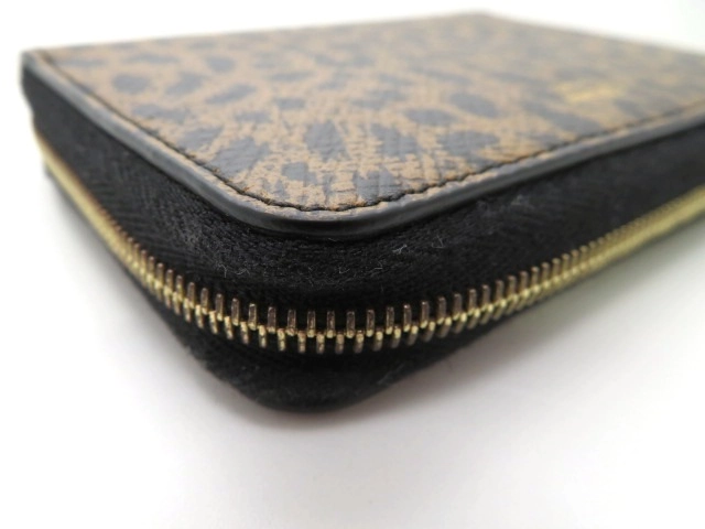 CELINE セリーヌ コインケース レオパード ブラウン ブラック レザー【473】