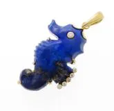 JEWELRY　ノンブランドジュエリー　貴金属・宝石　トップ　K18イエローゴールド　ラピスラズリ　ダイヤモンド0.04ct　5.1g　2143400206356　【205】