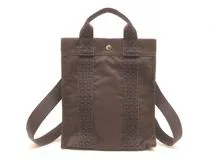 2025年レディースファッション福袋特集 HERMES グレー/SV キャンバス エールラインアドPM エルメス バッグ