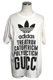 GUCCI グッチ 衣類 アディダスコラボロゴTシャツ メンズM ホワイト/ブラック コットン 616036 (2148103854804) 【200】