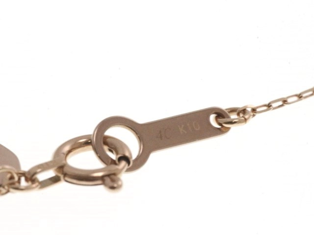 4℃ ヨンドシー ネックレス ハート K10 ピンクゴールド ダイヤモンド 1.3g【473】