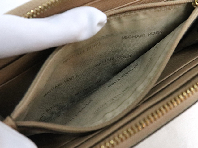 MICHAEL KORS マイケルコース ラウンド長財布 ベージュ