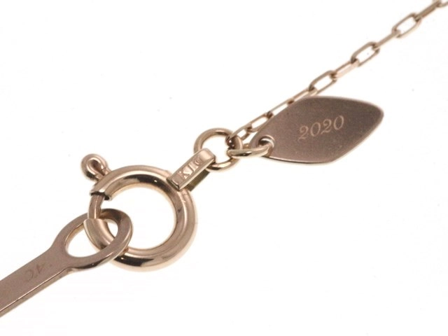 4℃ ヨンドシー ネックレス ハート K10 ピンクゴールド ダイヤモンド 1.3g【473】