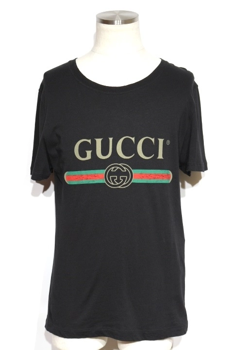 GUCCI グッチ 衣類 Tシャツ メンズXS ブラック ヴィンテージロゴ 