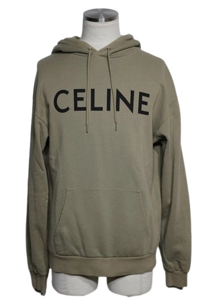 CELINE セリーヌ 衣類 ルーズ フーディー メンズXS カーキ コットン 2Y321670Q (2148103854781) 【200】