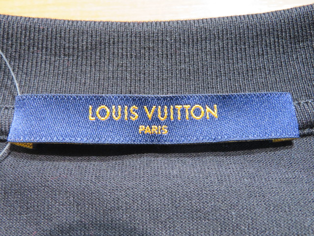 LOUIS VUITTON　ルイヴィトン　LV スモーク プリンテッド Tシャツ　メンズ M　ブラック　コットン　【200】