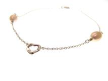 TIFFANY&CO ティファニー ジュエリー オープンハートブレスレット パール 925 シルバー 1.7g【473】