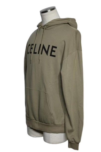 CELINE セリーヌ 衣類 ルーズ フーディー メンズXS カーキ コットン 2Y321670Q (2148103854781) 【200】