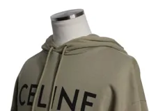CELINE セリーヌ 衣類 ルーズ フーディー メンズXS カーキ コットン 2Y321670Q (2148103854781) 【200】