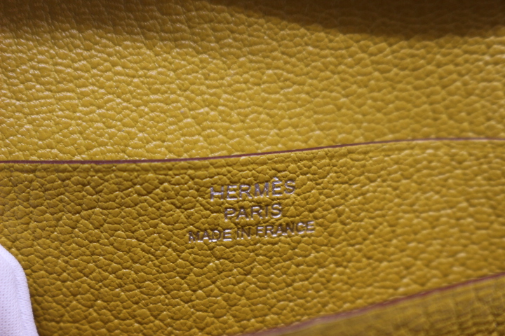 HERMES エルメス 財布 ベアンコンパクト ジョーヌアンブル SV