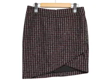 08A CHANEL シャネル 衣類 ツイードスカート レディース38 ブラック/レッド/ホワイト ウール/カシミヤ/シルク P33909V24329 (2143200621861) 【200】