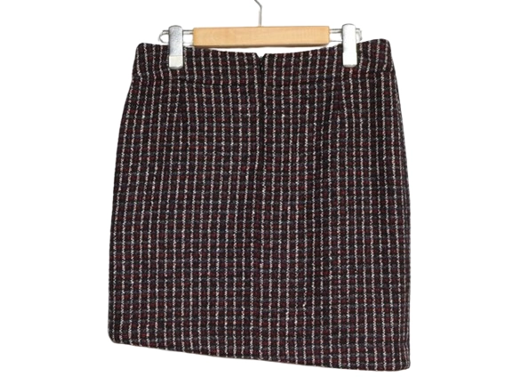 08A CHANEL シャネル 衣類 ツイードスカート レディース38 ブラック/レッド/ホワイト ウール/カシミヤ/シルク P33909V24329 (2143200621861) 【200】