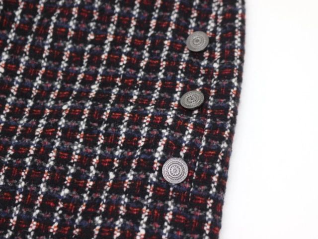 08A CHANEL シャネル 衣類 ツイードスカート レディース38 ブラック/レッド/ホワイト ウール/カシミヤ/シルク P33909V24329 (2143200621861) 【200】
