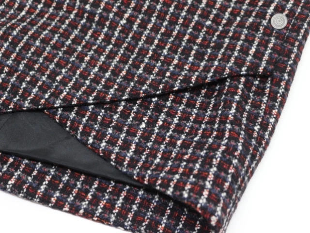 08A CHANEL シャネル 衣類 ツイードスカート レディース38 ブラック/レッド/ホワイト ウール/カシミヤ/シルク P33909V24329 (2143200621861) 【200】