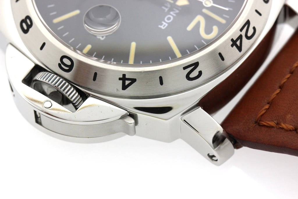 PANERAI パネライ 腕時計 1999年並行品 ルミノールGMT PAM00023 ステンレススティール/革 ブラック文字盤 自動巻き【472】SJ