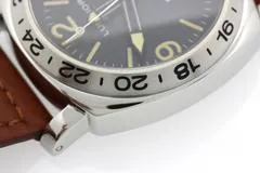 PANERAI パネライ 腕時計 1999年並行品 ルミノールGMT PAM00023 ステンレススティール/革 ブラック文字盤 自動巻き【472】SJ