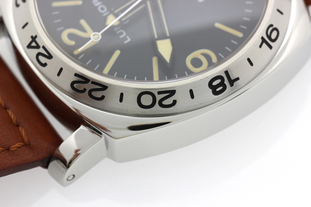 PANERAI パネライ 腕時計 1999年並行品 ルミノールGMT PAM00023 ステンレススティール/革 ブラック文字盤 自動巻き【472】SJ