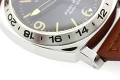 PANERAI パネライ 腕時計 1999年並行品 ルミノールGMT PAM00023 ステンレススティール/革 ブラック文字盤 自動巻き【472】SJ