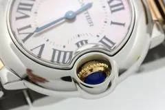 Cartier カルティエ 腕時計 2012年並行品 バロンブルー 28ｍｍ W6920034 K18ピンクゴールド/スティール ピンクシェル文字盤 クォーツ【472】SJ