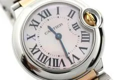 Cartier カルティエ 腕時計 2012年並行品 バロンブルー 28ｍｍ W6920034 K18ピンクゴールド/スティール ピンクシェル文字盤 クォーツ【472】SJ