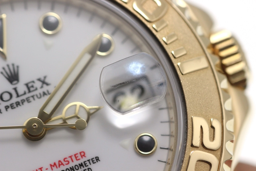Z番2007年並行品 ROLEX ロレックス 腕時計 ヨットマスター34 168628 ホワイト文字盤 K18イエローゴールド 自動巻き【472】SJ