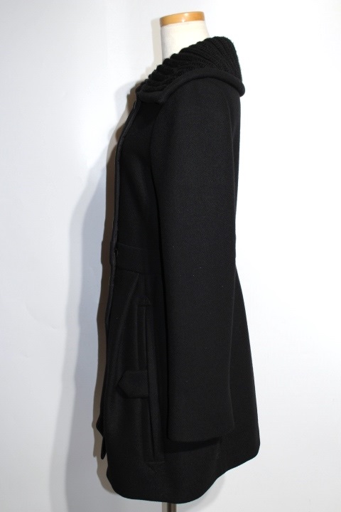 プラダ　ウールコート 38 PRADA プラダ ロングコート ウール 38 Mサイズ 黒 ブラック コート